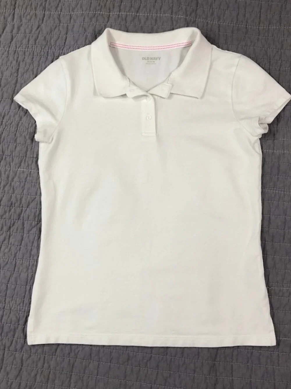 4/$15 Old Navy Polo Shirt Girl XL 14 - 16 Youth White Uniform School Preppy